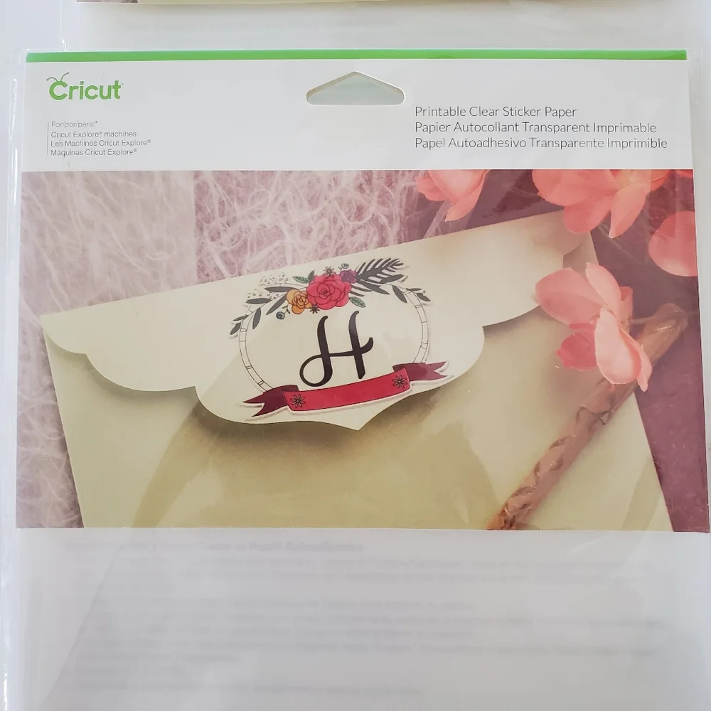 NIP CRICUT Lot Of 4 Printable Clear Sticker Paper 5 Sheets Each 8.5x11